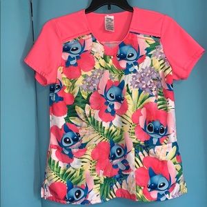 Disney stitch scrub top
